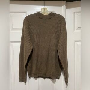 Barry Bricken Silk Cotton light knit Olive green lightweight Sweater large‎